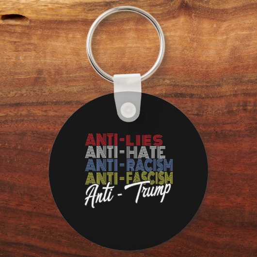 アンチトランプ嫌いうそとファシズムの抵抗投票11月5日 キーホルダー (正面)