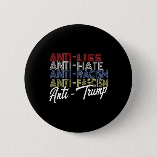 アンチトランプ嫌いうそとファシズムの抵抗投票11月5日 缶バッジ (正面)