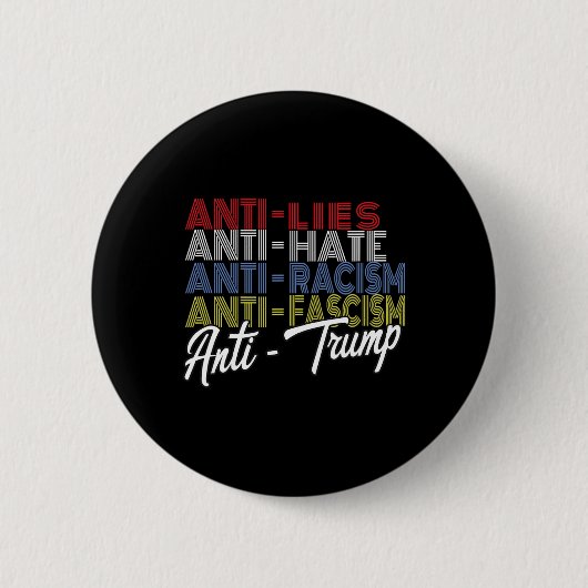 アンチトランプ嫌いうそとファシズムの抵抗投票11月5日 缶バッジ (正面)