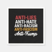 アンチトランプ嫌いうそとファシズムアンチトランプ スタンダードカクテルナプキン (正面)
