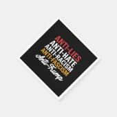 アンチトランプ嫌いうそとファシズムアンチトランプ スタンダードカクテルナプキン (角)