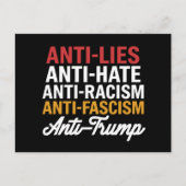 アンチトランプ嫌いうそとファシズムアンチトランプ ポストカード (正面)