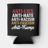 アンチトランプ嫌いうそとファシズムアンチトランプ 缶クーラー (正面)