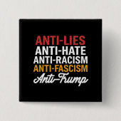 アンチトランプ嫌いうそとファシズムアンチトランプ 缶バッジ (正面)