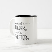 アンチトランプ我々はツイーターではなくリーダーを必要おもしろい ツートーンマグカップ (正面左)