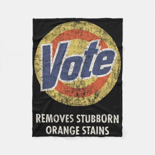 アンチトランプ投票洗剤おもしろいヴィンテージ フリースブランケット (正面)