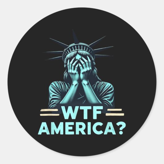 アンチトランプ政治と民主主義Wtfアメリカ2 ラウンドシール (正面)