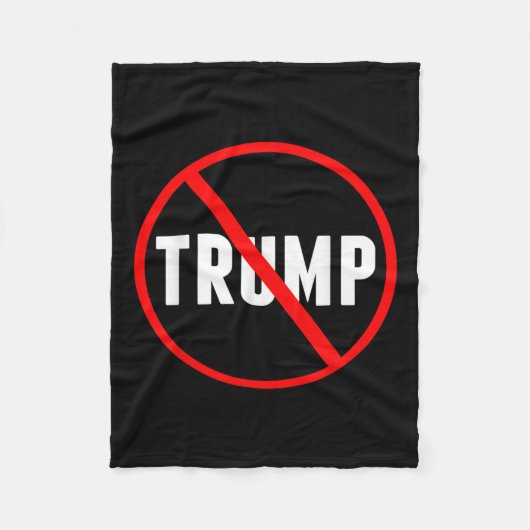 アンチトランプ赤丸X政治 フリースブランケット (正面)