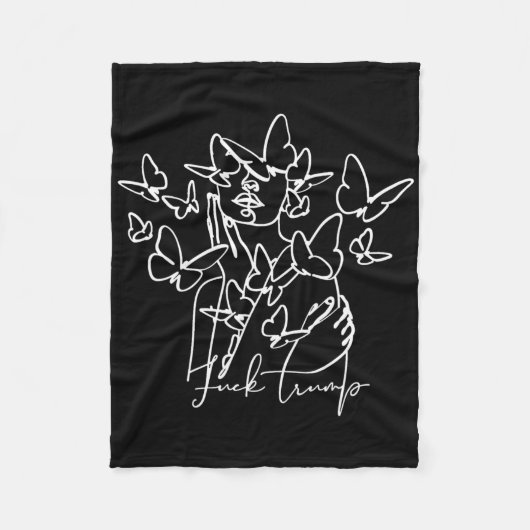 アンチトランプ86 45ユニ大人フローラ漫画 フリースブランケット (正面)