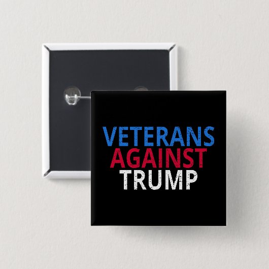 アンチトランプ – トランプに対する退役軍人 缶バッジ (正面&裏面)