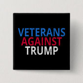 アンチトランプ – トランプに対する退役軍人 缶バッジ (正面)