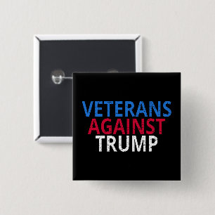 アンチトランプ – トランプに対する退役軍人 缶バッジ