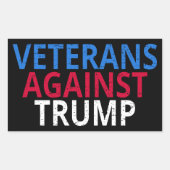 アンチトランプ – トランプに対する退役軍人 長方形シール (正面)