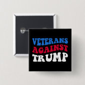 アンチトランプ – トランプIIに対する退役軍人 缶バッジ (正面&裏面)