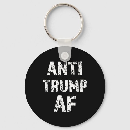 アンチトランプAfおもしろい大統領を弾劾 キーホルダー (正面)