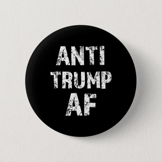 アンチトランプAfおもしろい大統領を弾劾 缶バッジ (正面)
