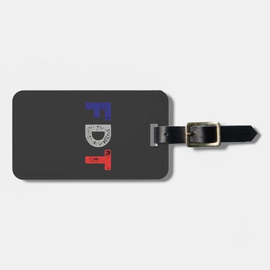 アンチトランプMaga FDTレジスタデモクラシーレトロ ラゲッジタグ (正面横)