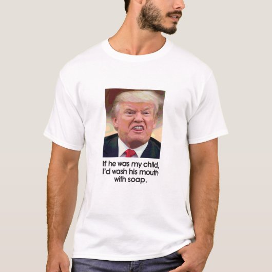 アンチトランプTシャツ – 石鹸で口を洗う Tシャツ (正面)