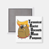 アンチドナルドトランプおもしろいブルドッグ マグネット (正面/裏面)