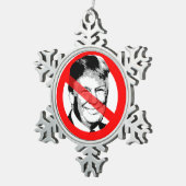 アンチドナルドトランプ交差顔 スノーフレークピューターオーナメント (右)