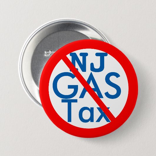 アンチニュージャージー州ガス税率引き上げ 缶バッジ (正面&裏面)