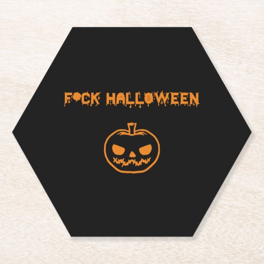 アンチハロウィーンかぼちゃのジャック・オ・ランタン ペーパーコースター (正面)