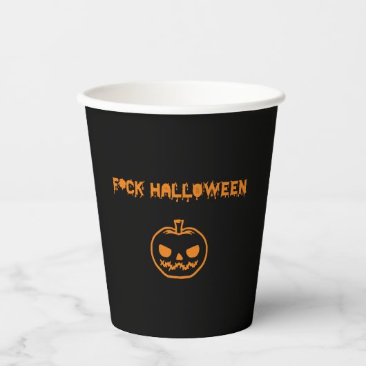 アンチハロウィーンかぼちゃのジャック・オ・ランタン 紙コップ (正面)