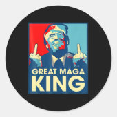 アンチバイデン氏ザ素晴らしマガキングおもしろいトランプウルトラマグ ラウンドシール (正面)