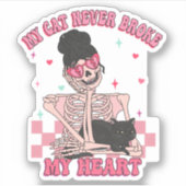 アンチバレンタインの私の猫は私のハートのビニールを破らない シール (正面)