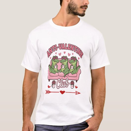 アンチバレンタインクラブの面白い引用Tシャツ Tシャツ (正面)
