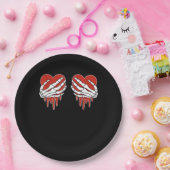 アンチバレンタインスケルトンハンドハートゴシック ペーパープレート (パーティー)