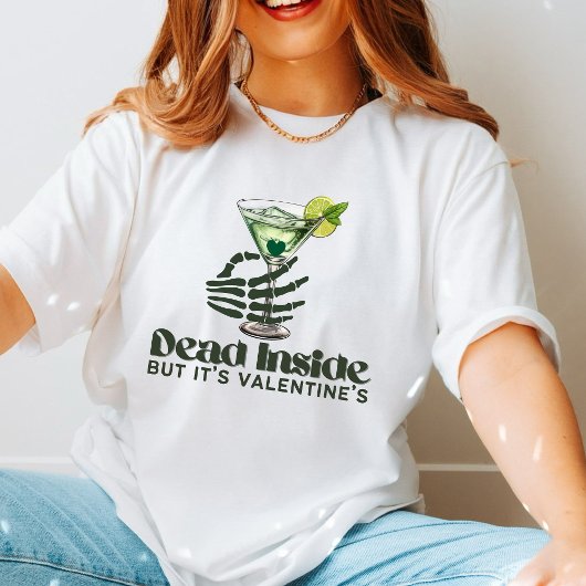 アンチバレンタインデーのスケルトン手が内側に死んだ Tシャツ