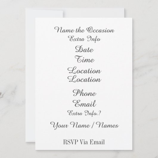 アンチバレンタインパーティの招待状 招待状 (裏面)