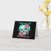 アンチバレンタイン スカル - ただの日常 カード (黄色い花)