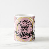 アンチパーソナライズされた社会の蝶セラミックマググ コーヒーマグカップ (中央)