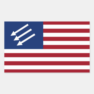 アンチファシストの米国国旗 長方形シール