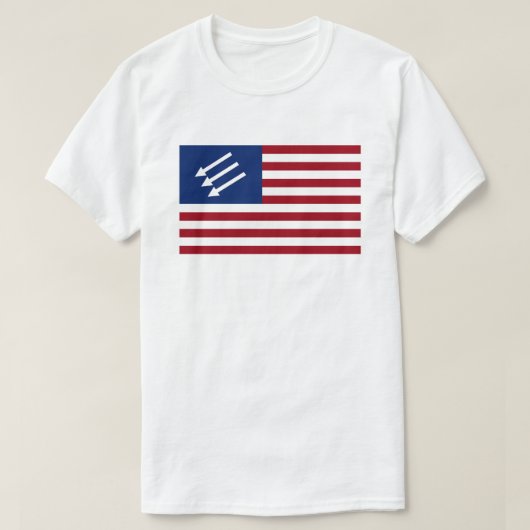 アンチファシストの米国国旗 Tシャツ (デザイン正面)