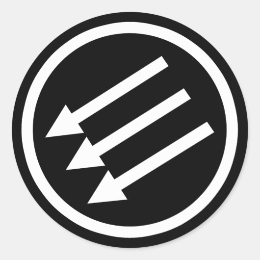 アンチファシズムの白い矢 ラウンドシール (正面)