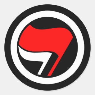 アンチファシズム国旗の反転 ラウンドシール