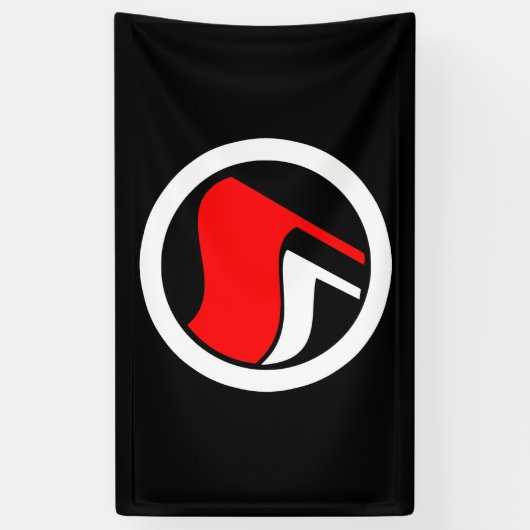 アンチファシズム国旗の反転 横断幕 (縦)