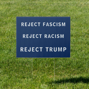 アンチファシズム、アンチ人種差別アンチトランプヤードの標識 アウトドアサイン
