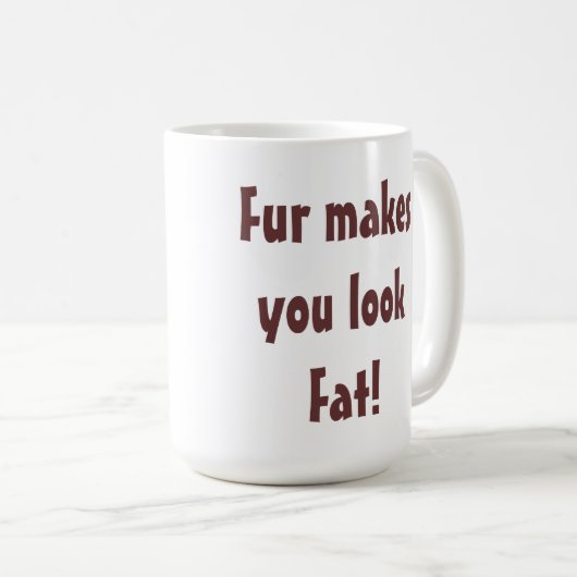 アンチファー – ファーは太い引用文 コーヒーマグカップ (正面右)