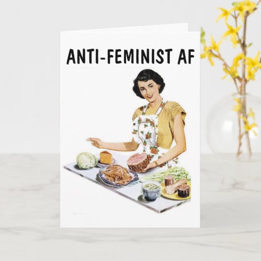 アンチフェミニストAF友情おもしろいグリーティングカード カード (黄色い花)