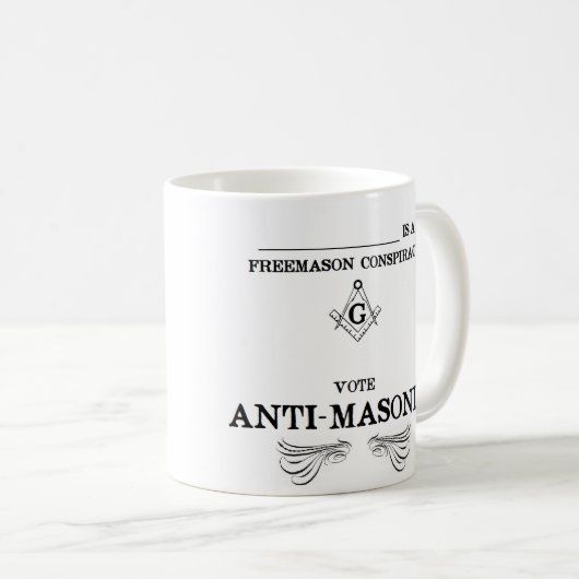 アンチフリーメーソンの投票 コーヒーマグカップ (正面右)