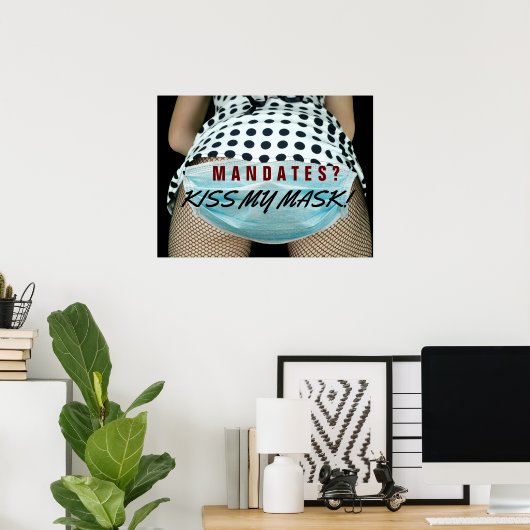 アンチマスクとワクチン指令 – 挑戦的なメッセージ ポスター (ホームオフィス)