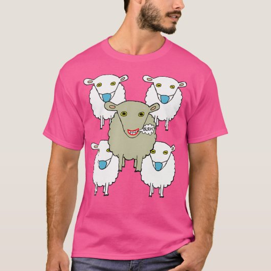 アンチマスクをかぶった羊 Tシャツ (正面)