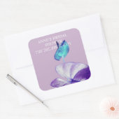 アンチューリウムフラワーフォトシールブライダルシャワー スクエアシール (封筒)