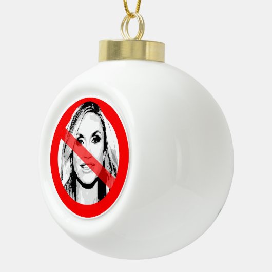 アンチララトランプ交差顔 セラミックボールオーナメント (右)