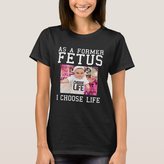 アンチ中絶Pro Life Pro Life Repetitionアンチ中止 Tシャツ (正面)