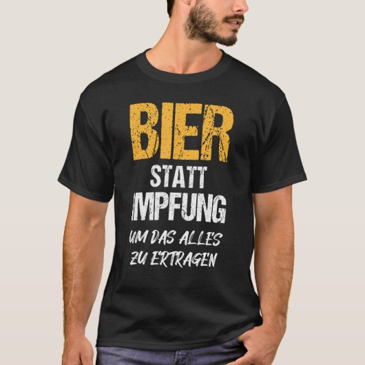 アンチ予防接種の代わりにビールを飲む Tシャツ (正面)